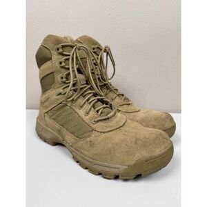 Bates Tan Suede Combat Sport Boots Mens 8.5 Size Zip Military Desert Leather
